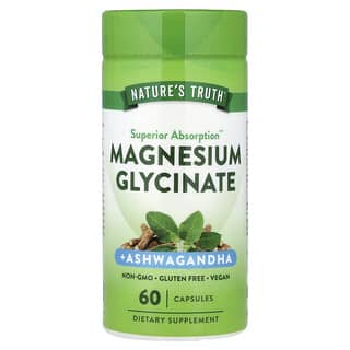 Nature´s Truth, Glicinato de Magnesio y Ashwagandha. 60 caps
