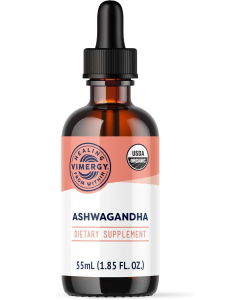 Vimergy Organic Ashwagandha Liquid Extract. 55 and 115 ml.