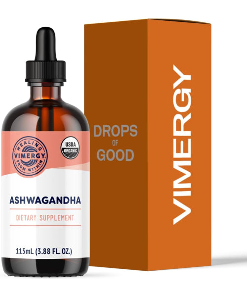 Vimergy Organic Ashwagandha Liquid Extract. 55 and 115 ml.