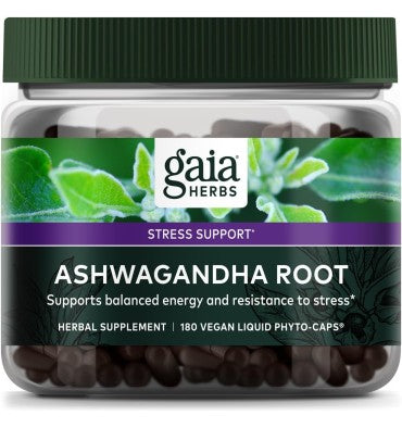 Gaia Herbs, Raíz de ashwagandha, 180 cápsulas Phyto-Caps® líquidas (350 mg por cápsula)