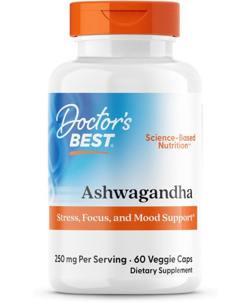 Doctor's Best, Ashwagandha, 60 cápsulas vegetales (125 mg por cápsula)