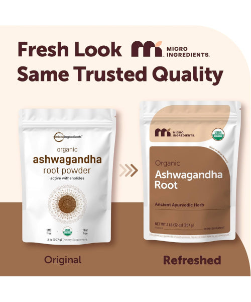 Micro Ingredients, Polvo de Raíz de Ashwagandha Orgánico. 907 gr