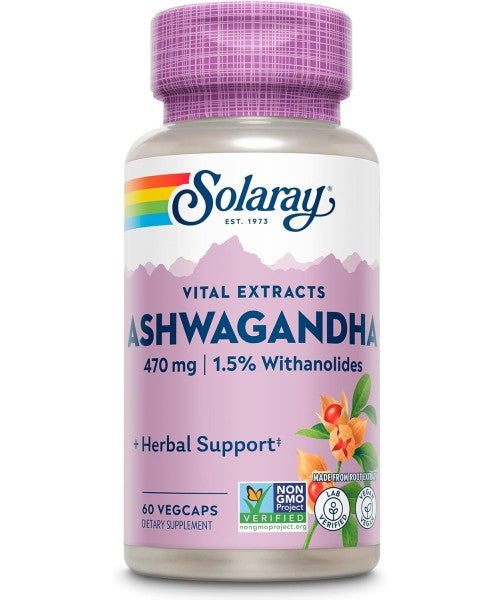 Solaray, Ashwagandha, 470 mg, 60 cápsulas vegetales