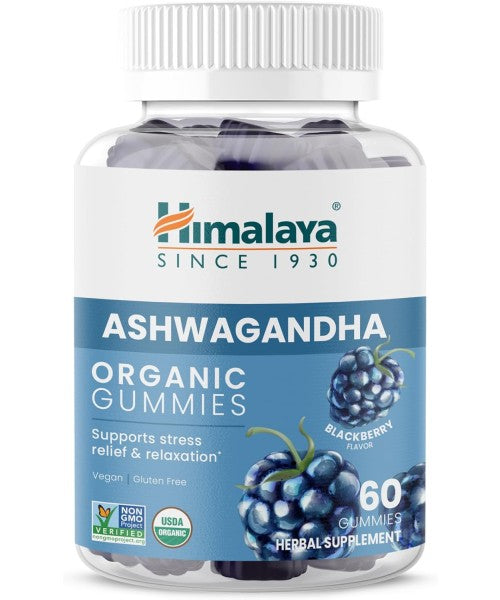 Himalaya, Ashwagandha Orgánica KSM-66 sabor Mora. 60 Gummies