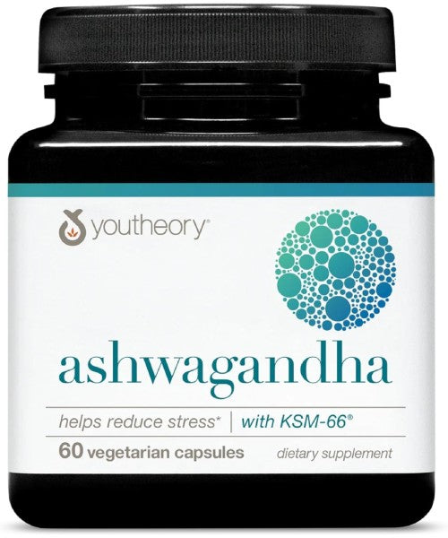 Youtheory, Ashwagandha  y Cúrcuma. 60 unidades