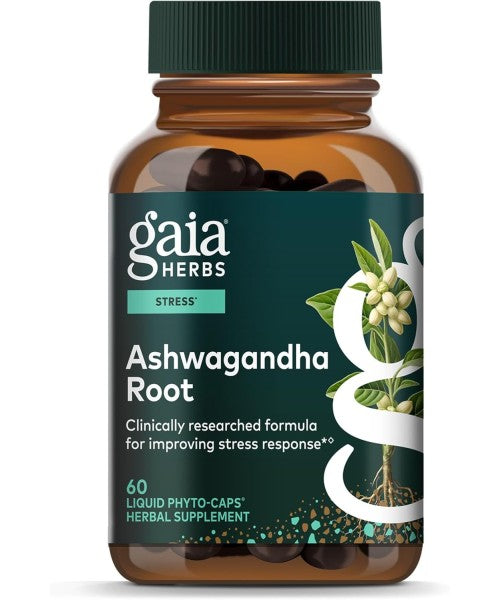 Gaia Herbs, Raíz de Ashwagandha, 60 cápsulas Phyto-Caps® líquidas (350 mg por cápsula)