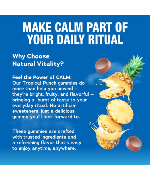 Natural Vitality, Extracto de Ashwagandha "Calm" sabor Tropical Punch. 60 gomitas
