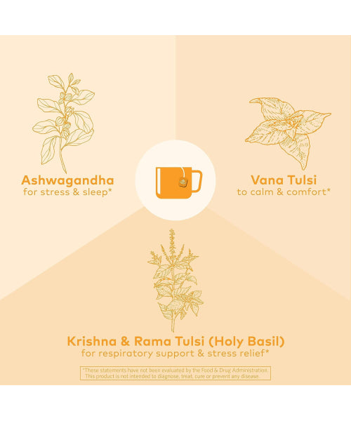 Organic India, Té de Hierbas Tulsi Ashwagandha Orgánico. 54 bolsitas