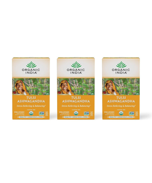 Organic India, Té de Hierbas Tulsi Ashwagandha Orgánico. 54 bolsitas