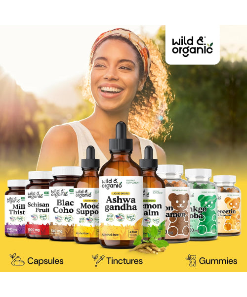 Wild & Organic, Extracto de Raíz de Ashwagandha. 60 y 120 ml