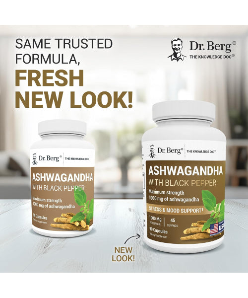 Dr. Berg, Ashwagandha con Pimienta Negra. 90 Vcaps