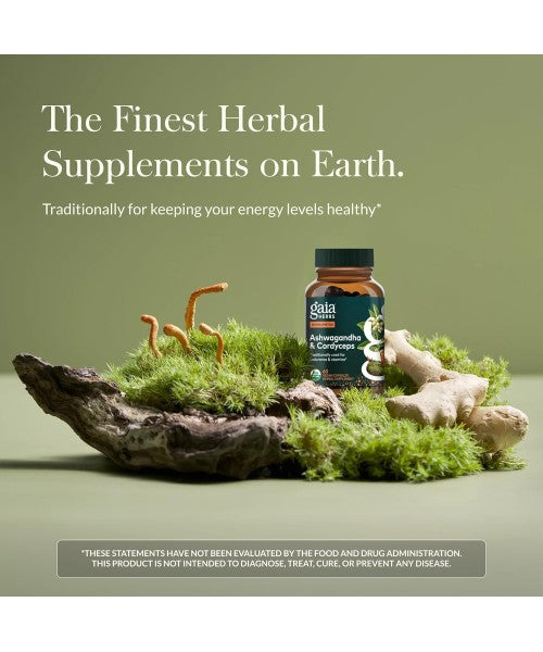 Gaia Herbs, Ashwagandha Root and Organic Cordyceps Mushroom. 60 Vcaps