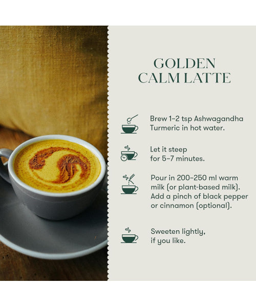 Luxmi, Té de Ashwagandha con Cúrcuma y Hierbas Orgánicas, 50 tazas. 100gr.